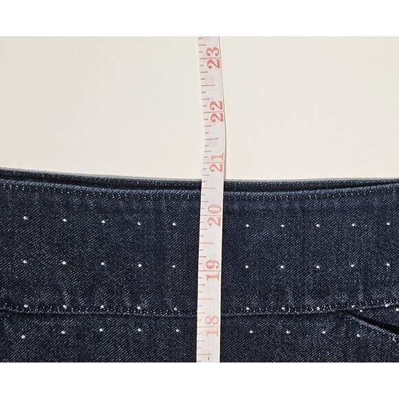 TALBOTS Stretch Denim Jean Pencil Skirt  Dark Wash Size 6 Polka Dot No Slit C144 - Picture 5 of 5